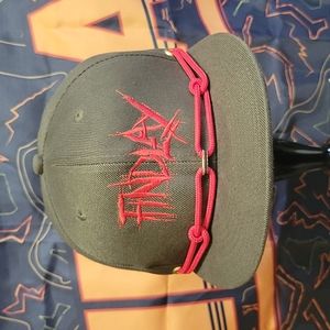 Findlay Hats Snapback Digger Metal Font Olive Green Red Skinny Tag